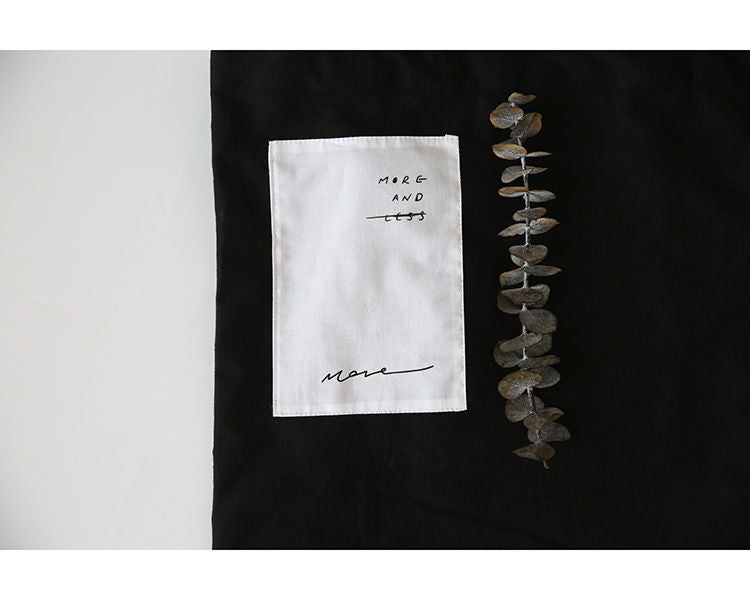 Ecobagi, More or Less Totebag, sustainable, environmentally-friendly, cotton, durable, high-quality, aesthetic, print tote, zipper pocket, high quality, affordable, reusable, dark tote